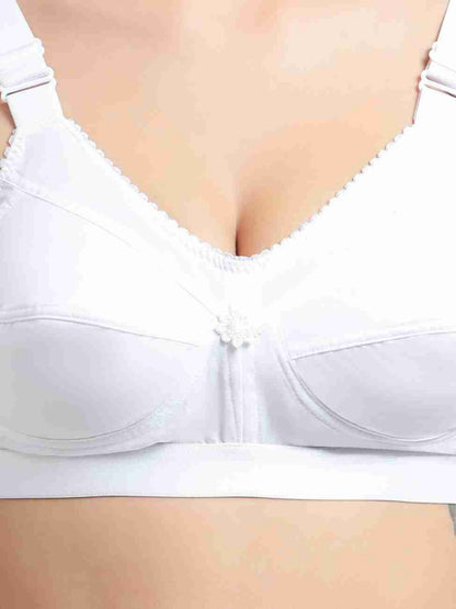 Bindeshwari Non-Padded Wired 3/4th Coverage White T-Shirt Bra