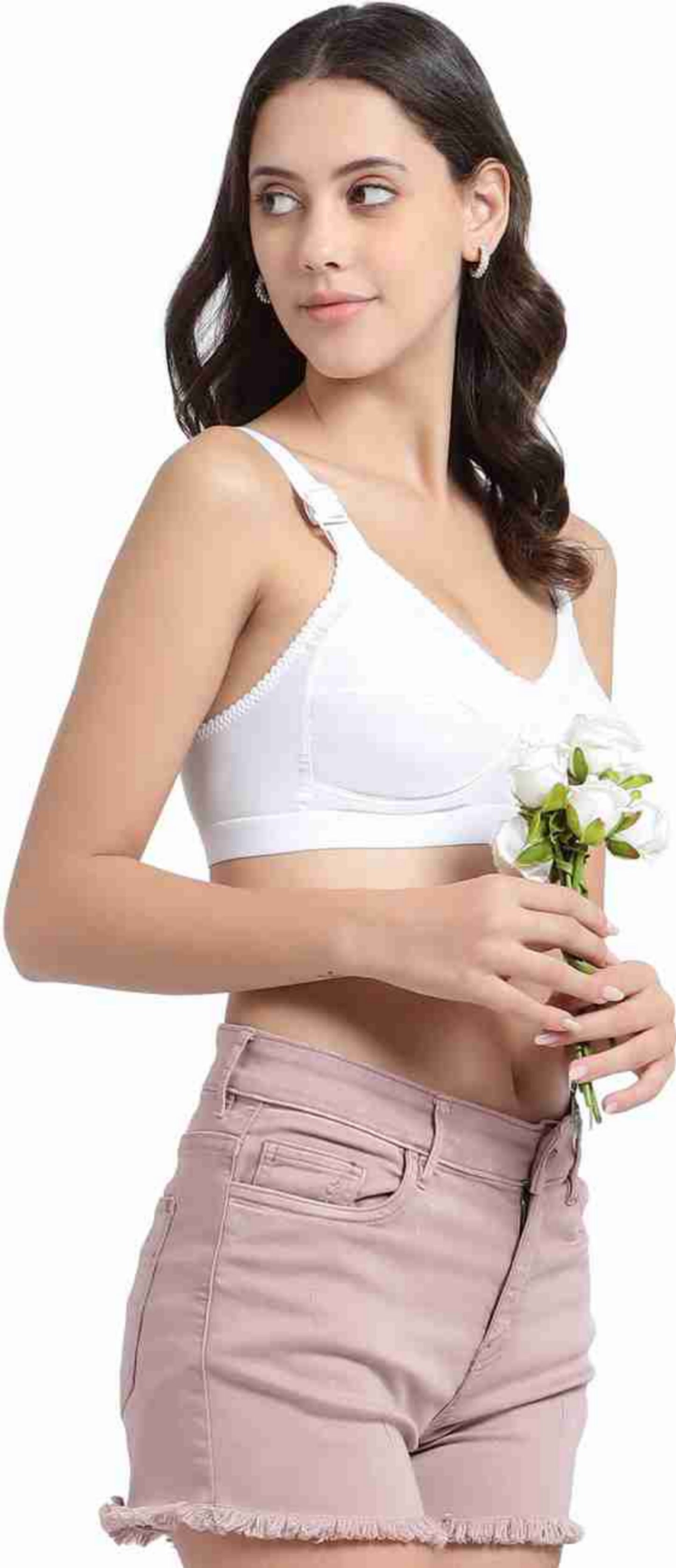 Bindeshwari Non-Padded Wired 3/4th Coverage White T-Shirt Bra