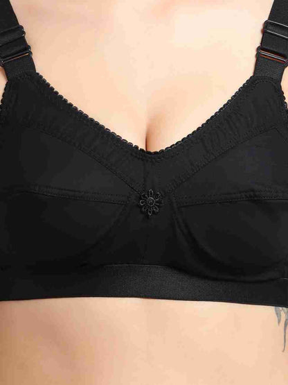 Bindeshwari Non-Padded Wired 3/4th Coverage Black T-Shirt Bra