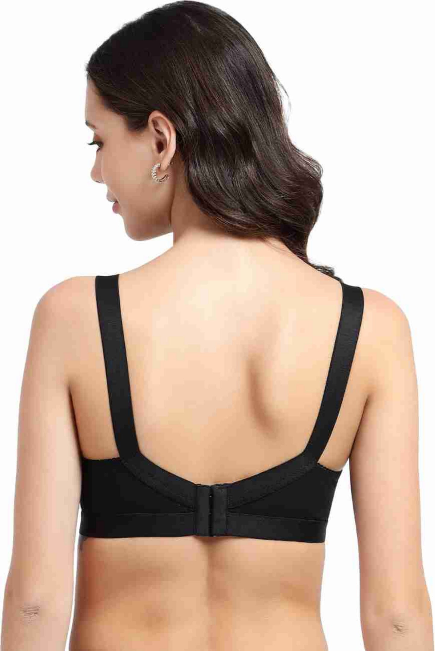 Bindeshwari Non-Padded Wired 3/4th Coverage Black T-Shirt Bra