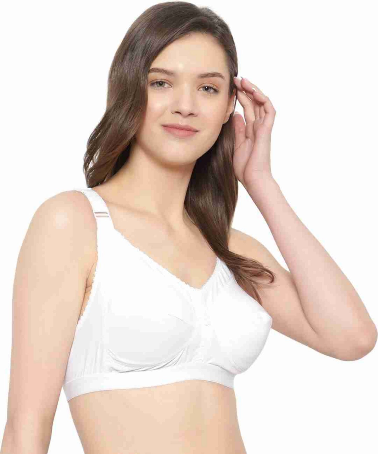 Bindeshwari Non-Padded Wired 3/4th Coverage White T-Shirt Bra