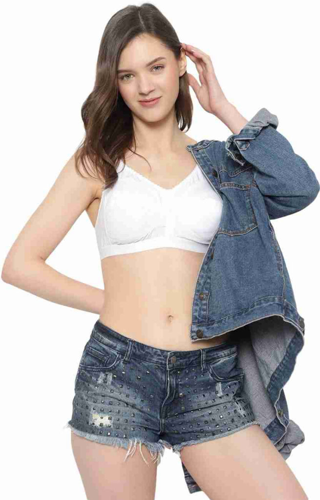 Bindeshwari Non-Padded Wired 3/4th Coverage White T-Shirt Bra