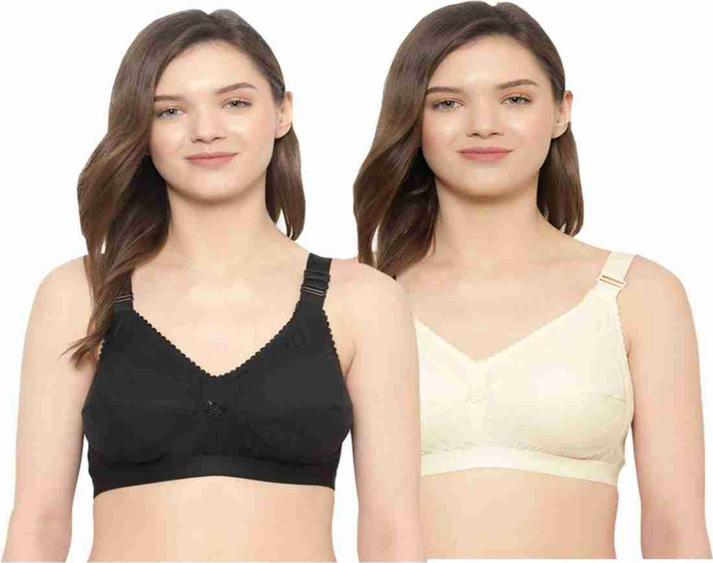 Bindeshwari Multicolor Non-Padded Wired 3/4th Coverage T-Shirt Bra Pack of 2