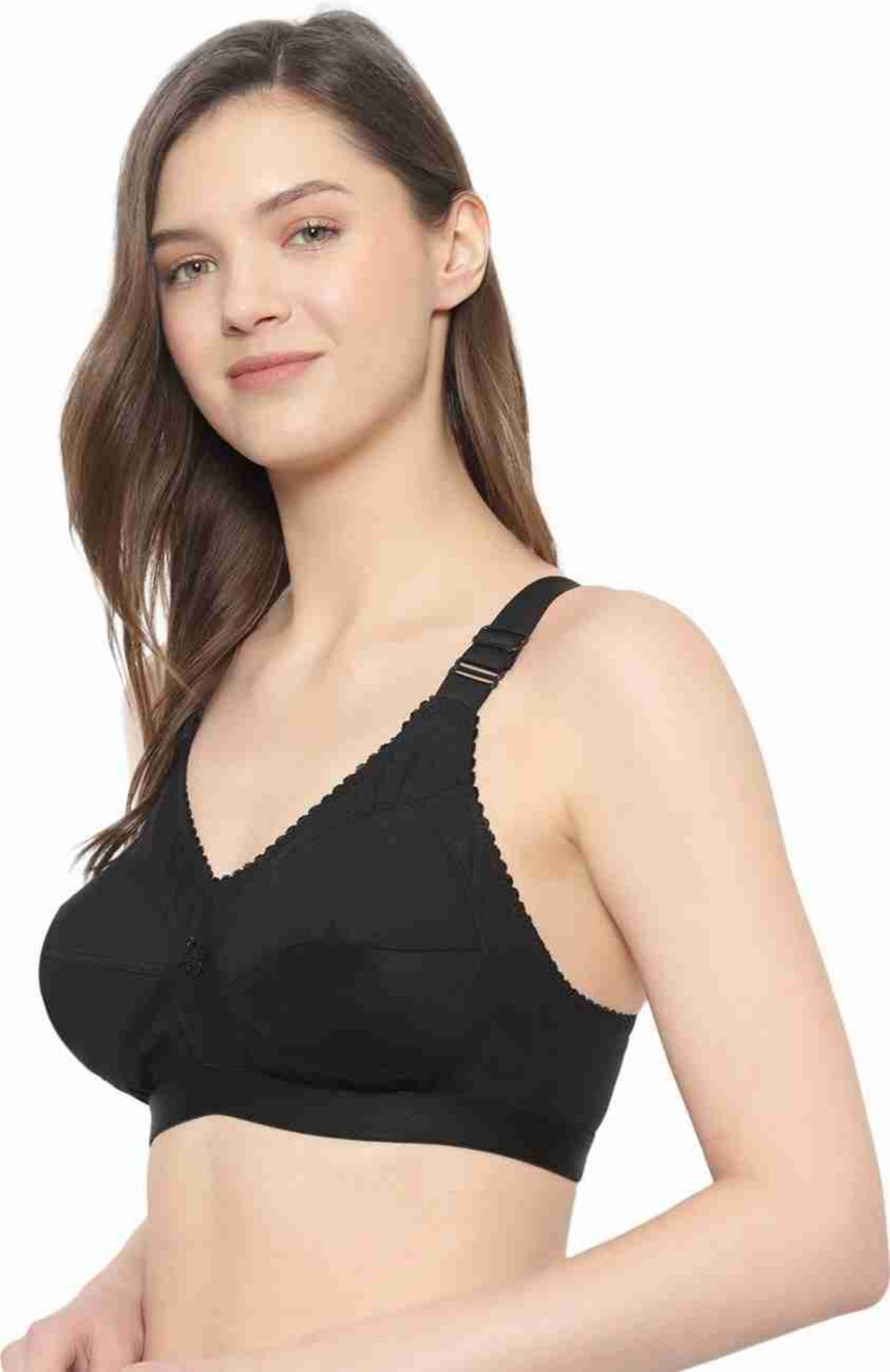 Bindeshwari Non-Padded Wired 3/4th Coverage Black T-Shirt Bra