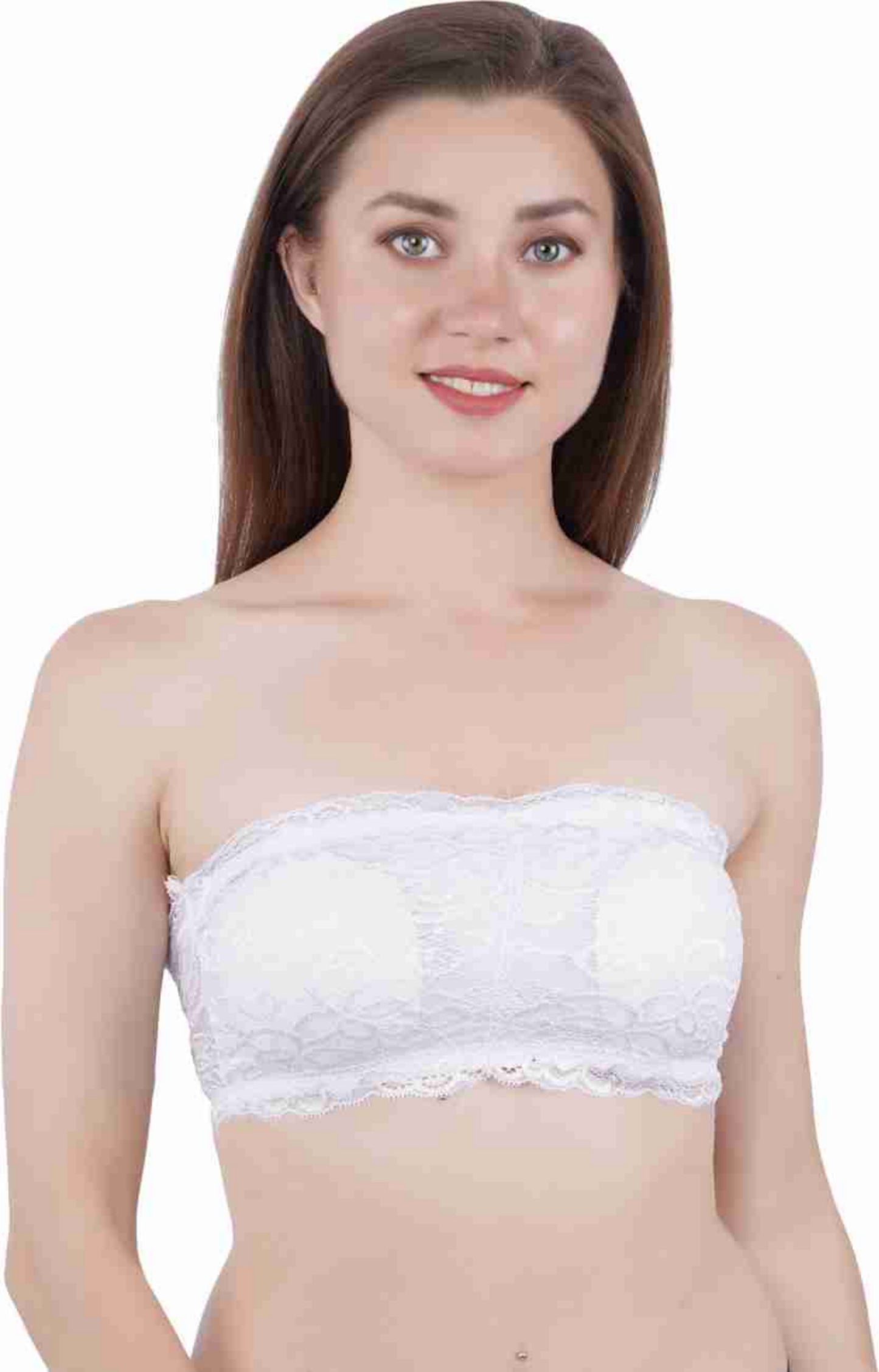 Women Solid Wirefree Tube Padded Seamless Bra