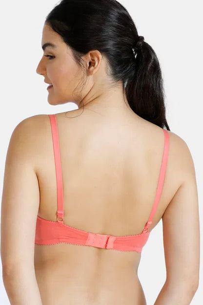 Bindeshwari Padded Wired 3/4th Coverage Orange T-Shirt Bra