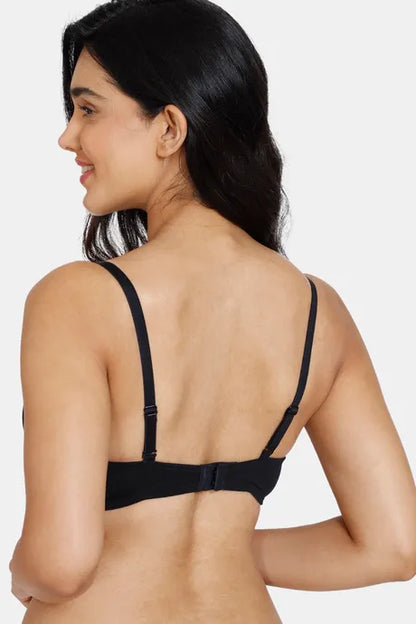 Bindeshwari Padded Wired 3/4th Coverage Black T-Shirt Bra