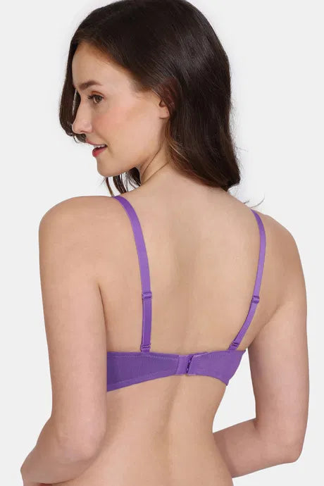 Bindeshwari Padded Wired 3/4th Coverage Purple T-Shirt Bra