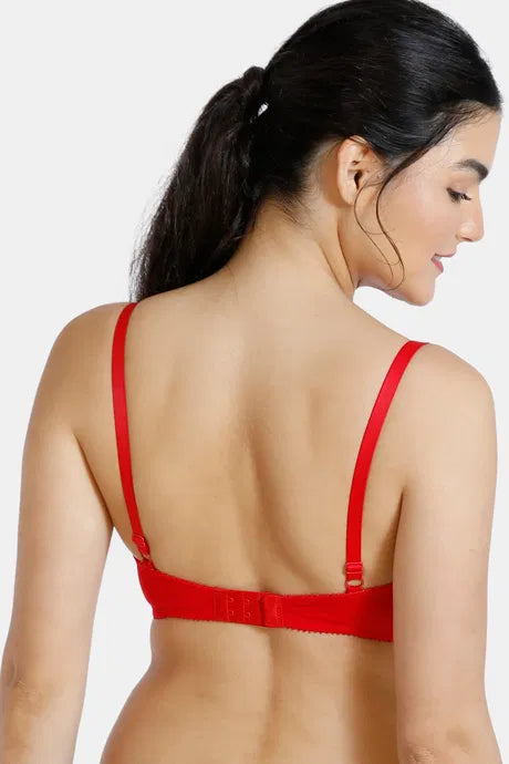 Bindeshwari Padded Wired 3/4th Coverage Red T-Shirt Bra