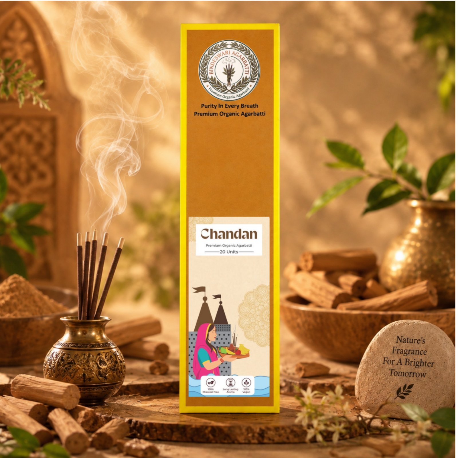 BINDESHWARI Chandan Agarbatti - Pack Of 5