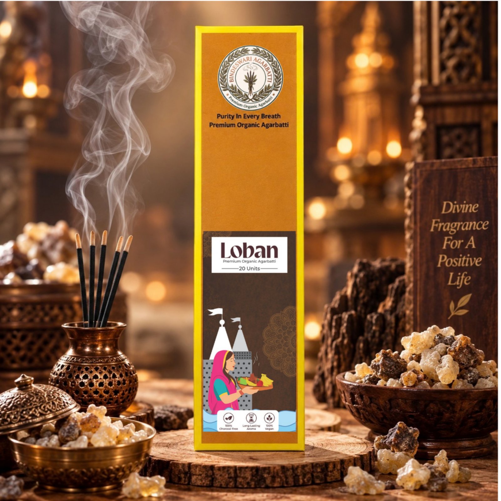 BINDESHWARI Loban Agarbatti - Pack Of 5